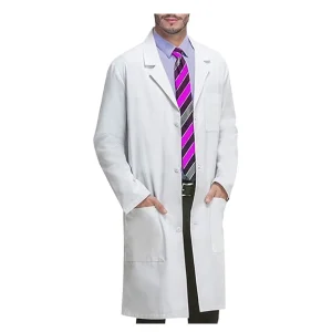 VOGRYE Professional Lab Coat for Men Women Long Sleeve, White, Unisex